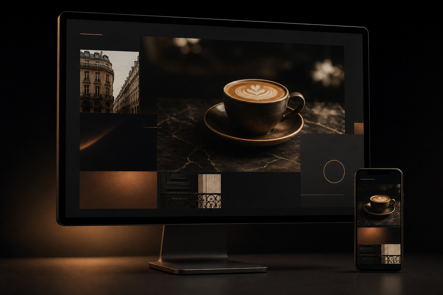 Aperçu d'un site de coffee shop haut de gamme